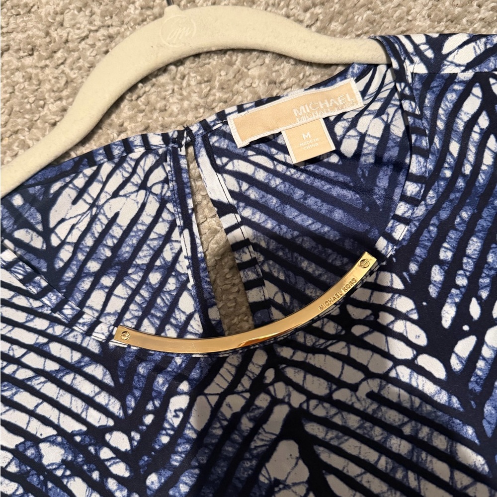 Michael Kors Navy and White Patterned Tank - Picture 2 of 3